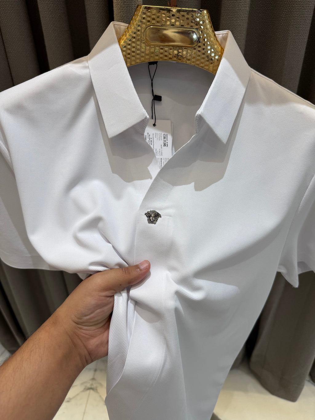 VERSACE IMPORTED STICHLESS SHIRT WHITE