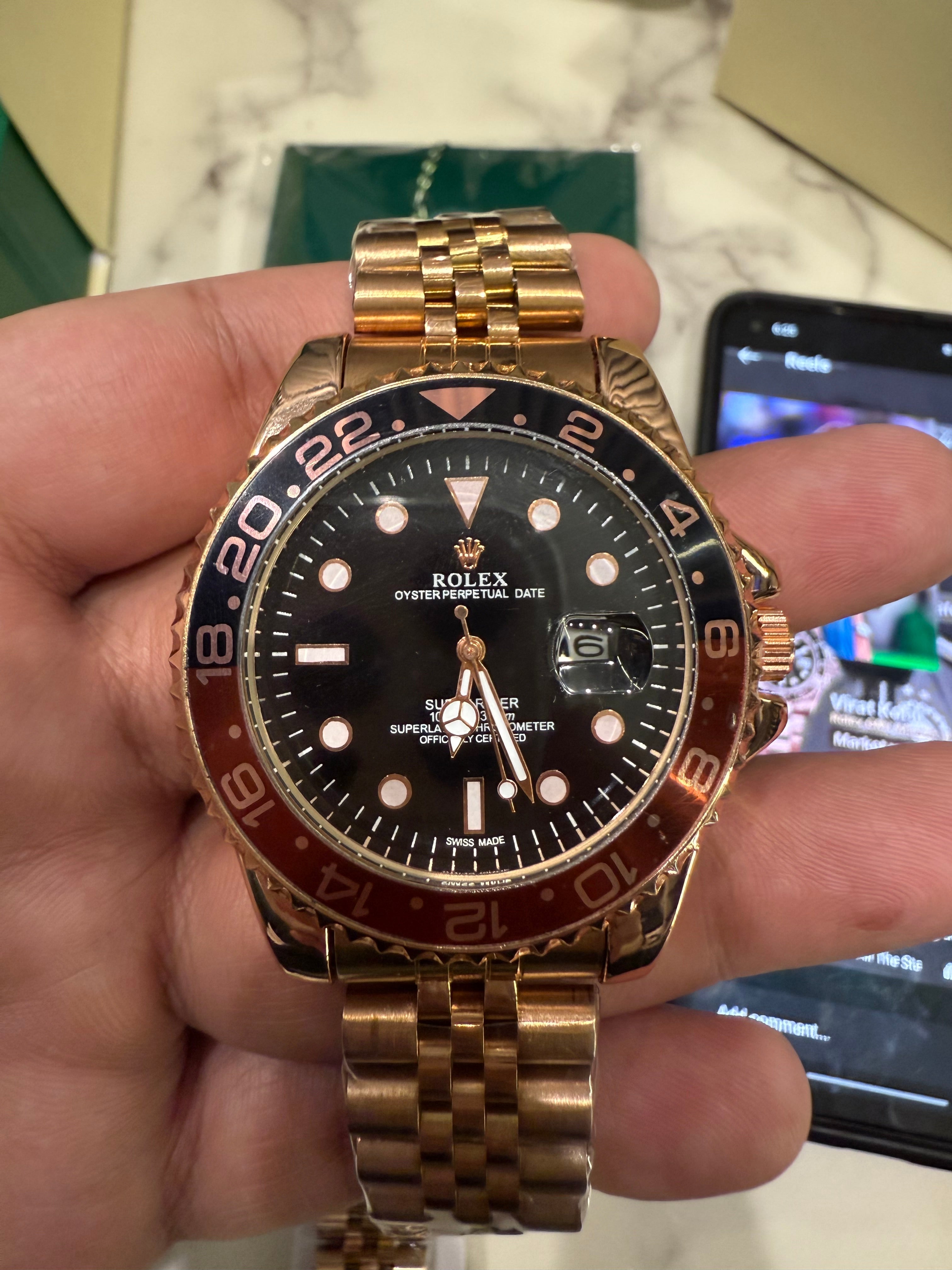 Rolexx GMT-Master-IIOyster,Virat Kholi, Everose gold