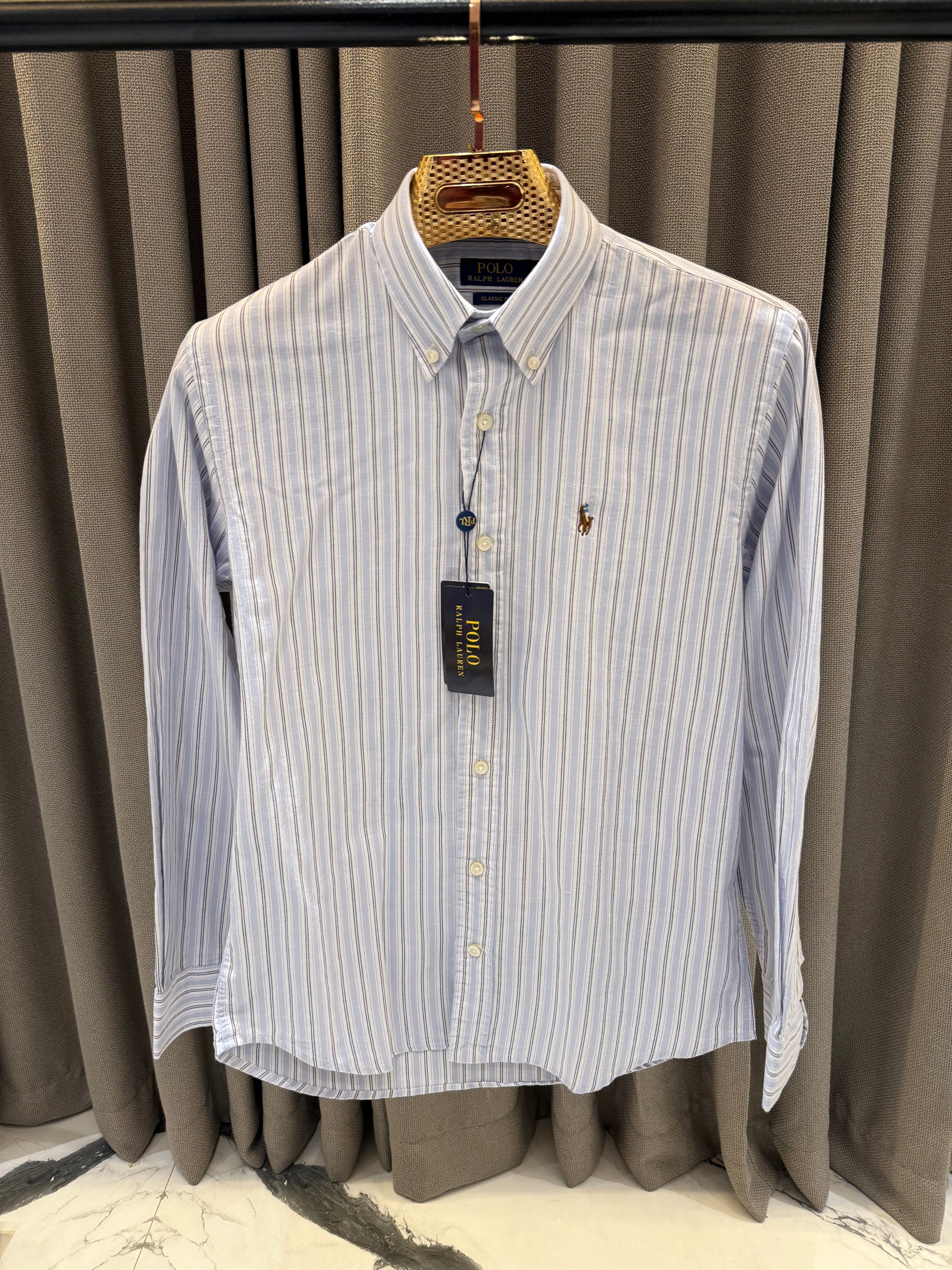 RALPH LAUREN LINEN STRIPS SHIRT R1