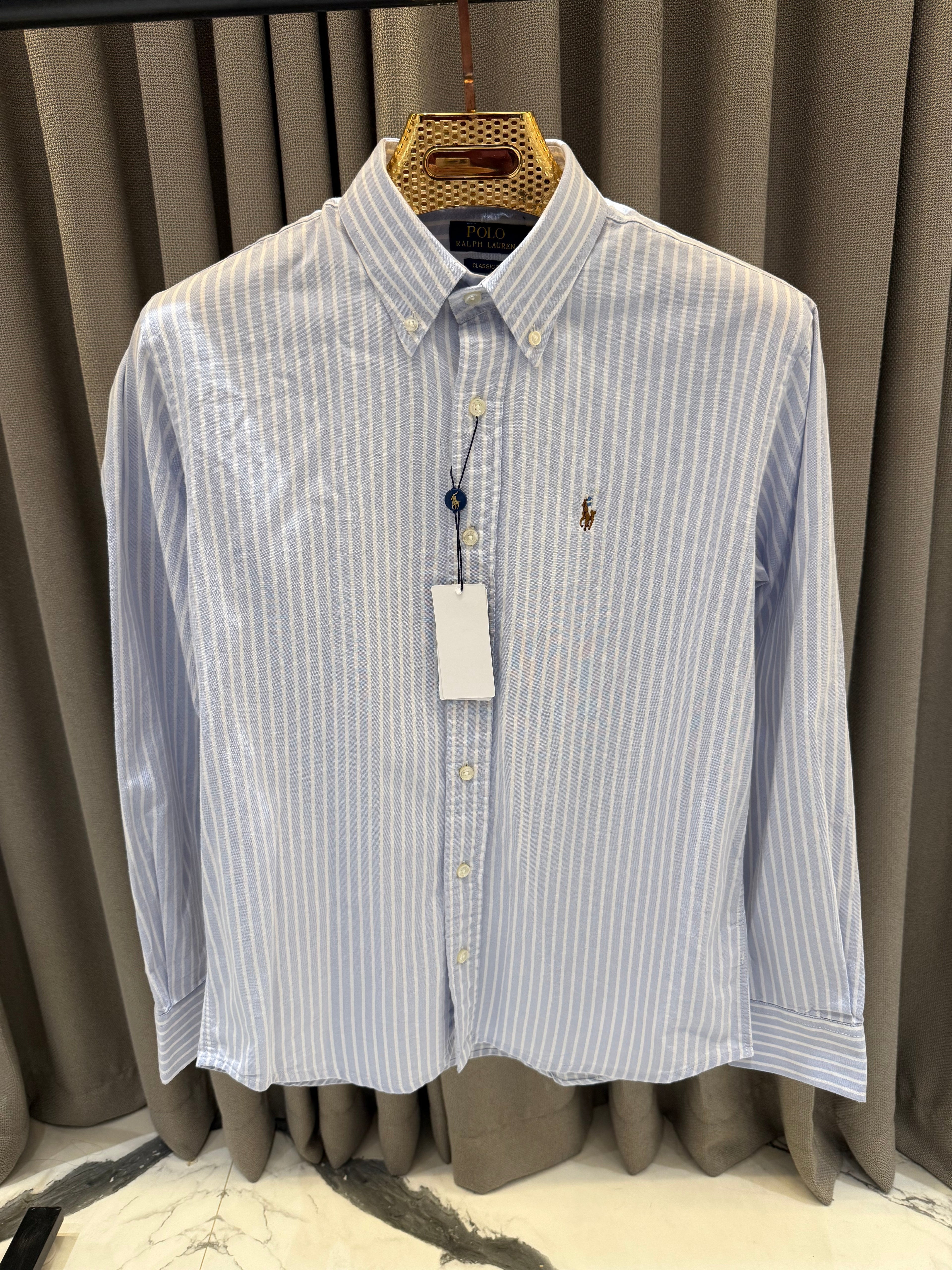 RALPH LAUREN LINEN SHIRT SKY BLUE R1