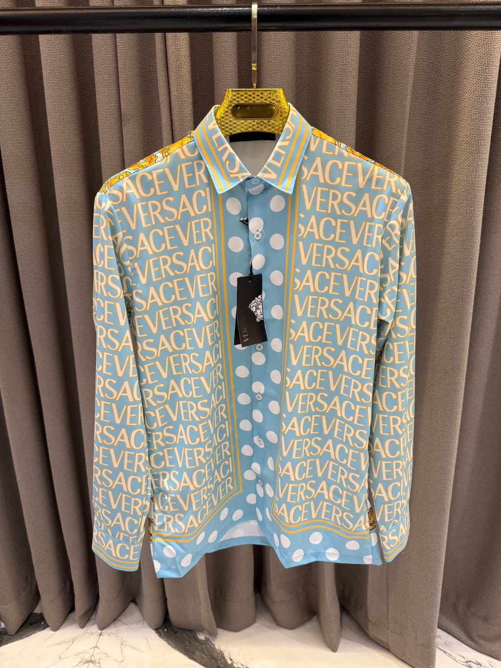 VERSACE BOROCCO IMPORTED BLUE MONOGRAM STORE ARTICLE SHIRT