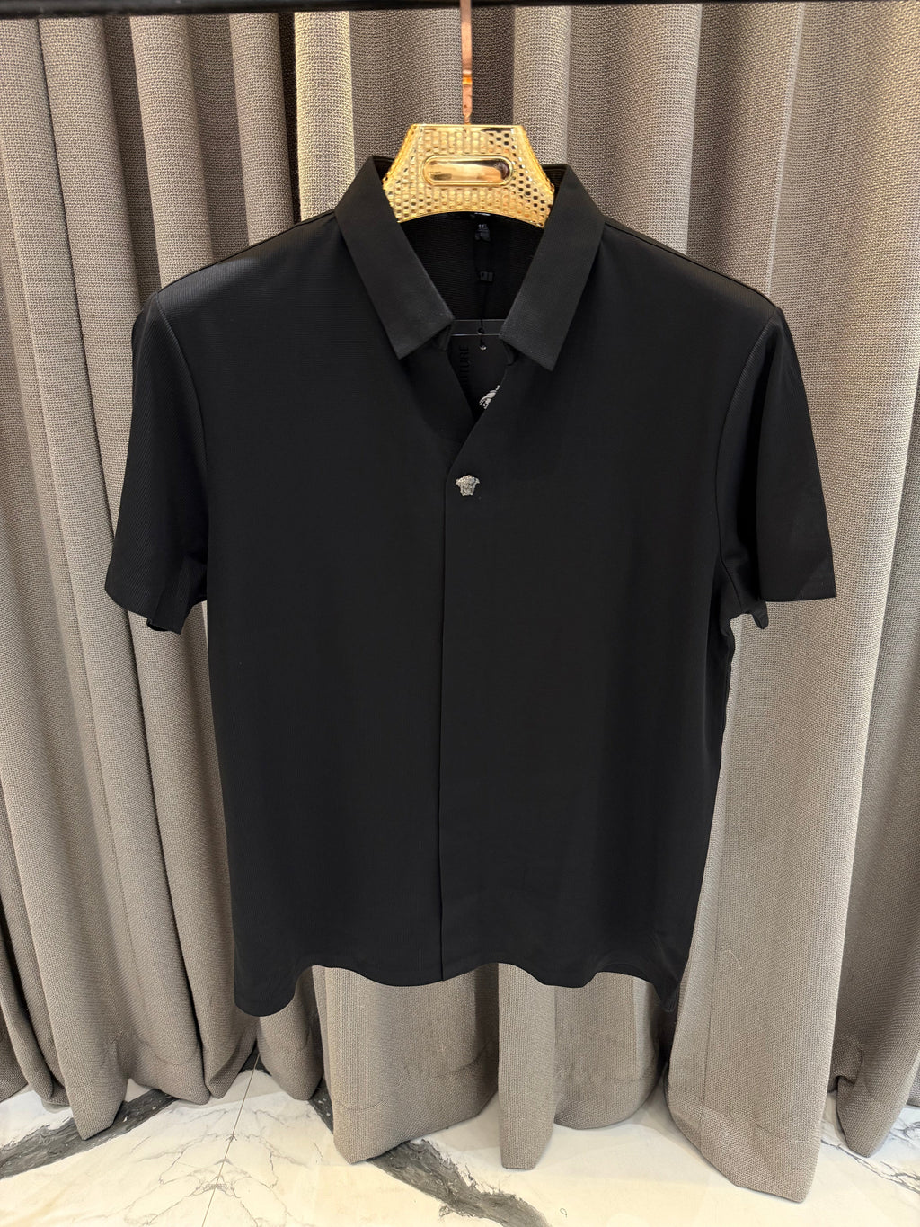 VERSACE BLACK IMPORTED STICHLESS SHIRT