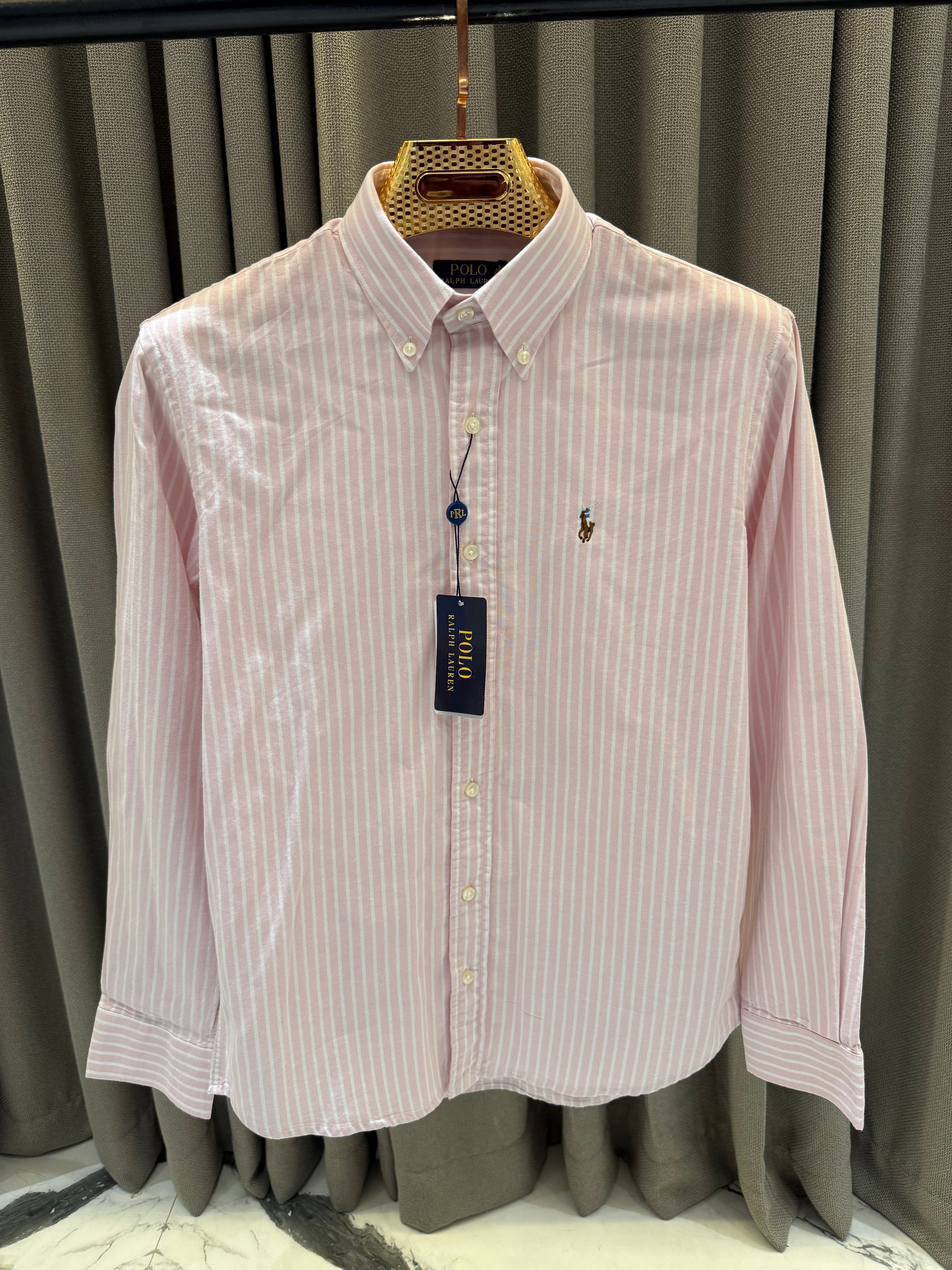 RALPH LAUREN LINEN BABY PINK SHIRT R1