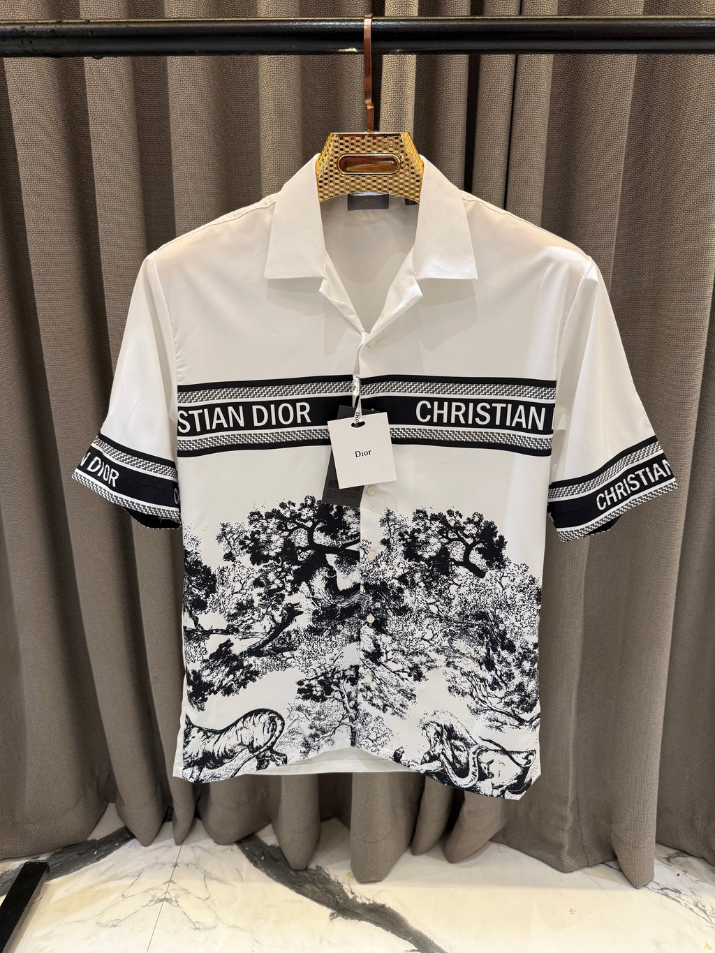 DIOR WHITE IMPORTED HALF SHIRT