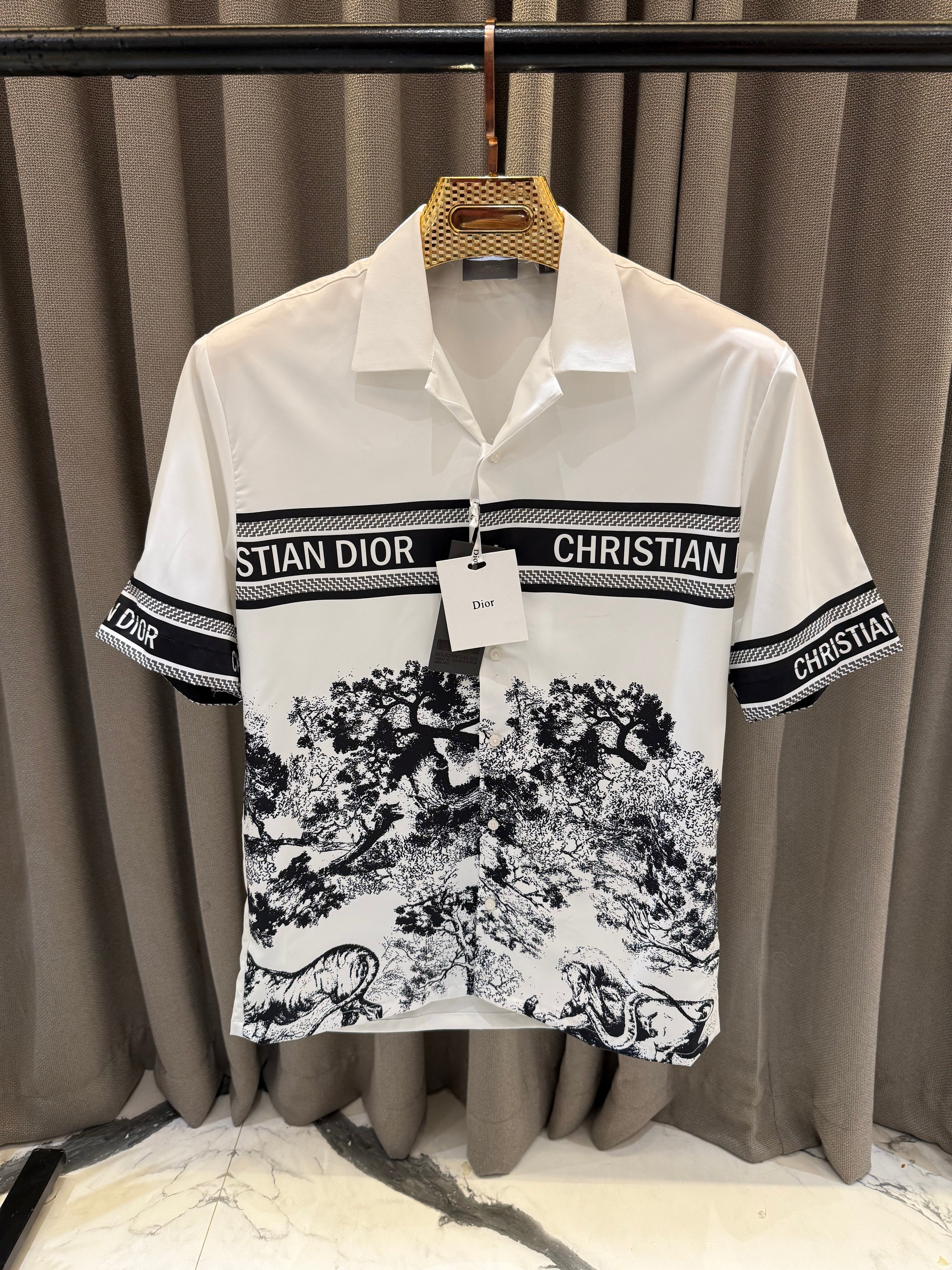 DIOR WHITE IMPORTED HALF SHIRT