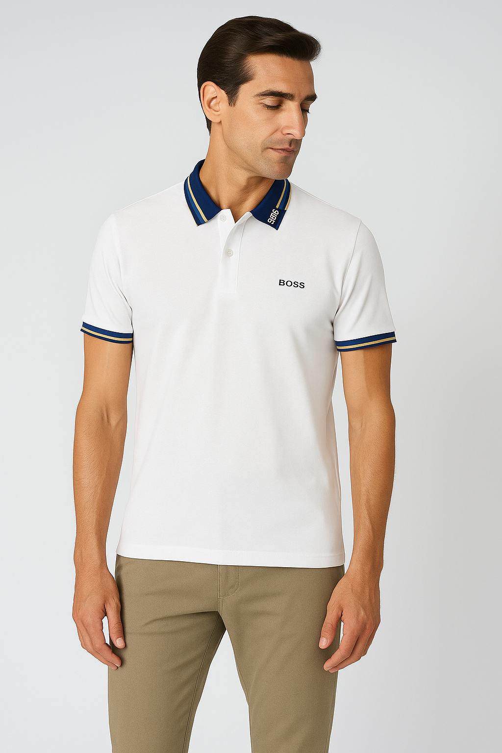 HUGO BOSS WHITE POLO B1