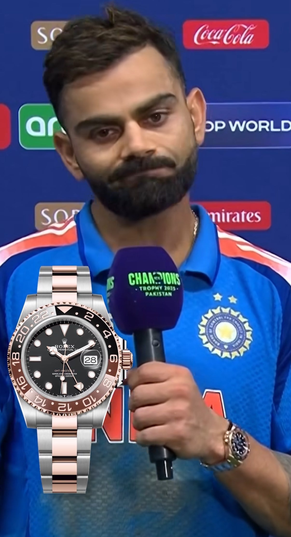 Rolexx GMT-Master-IIOyster,Virat Kholi, Everose gold