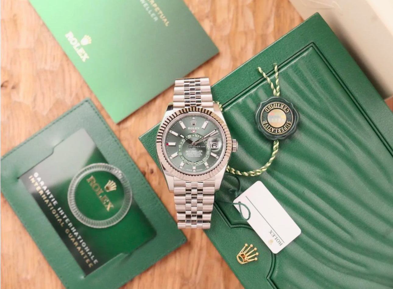 ROLEX SKY DWELLER -  SILVER GREEN
