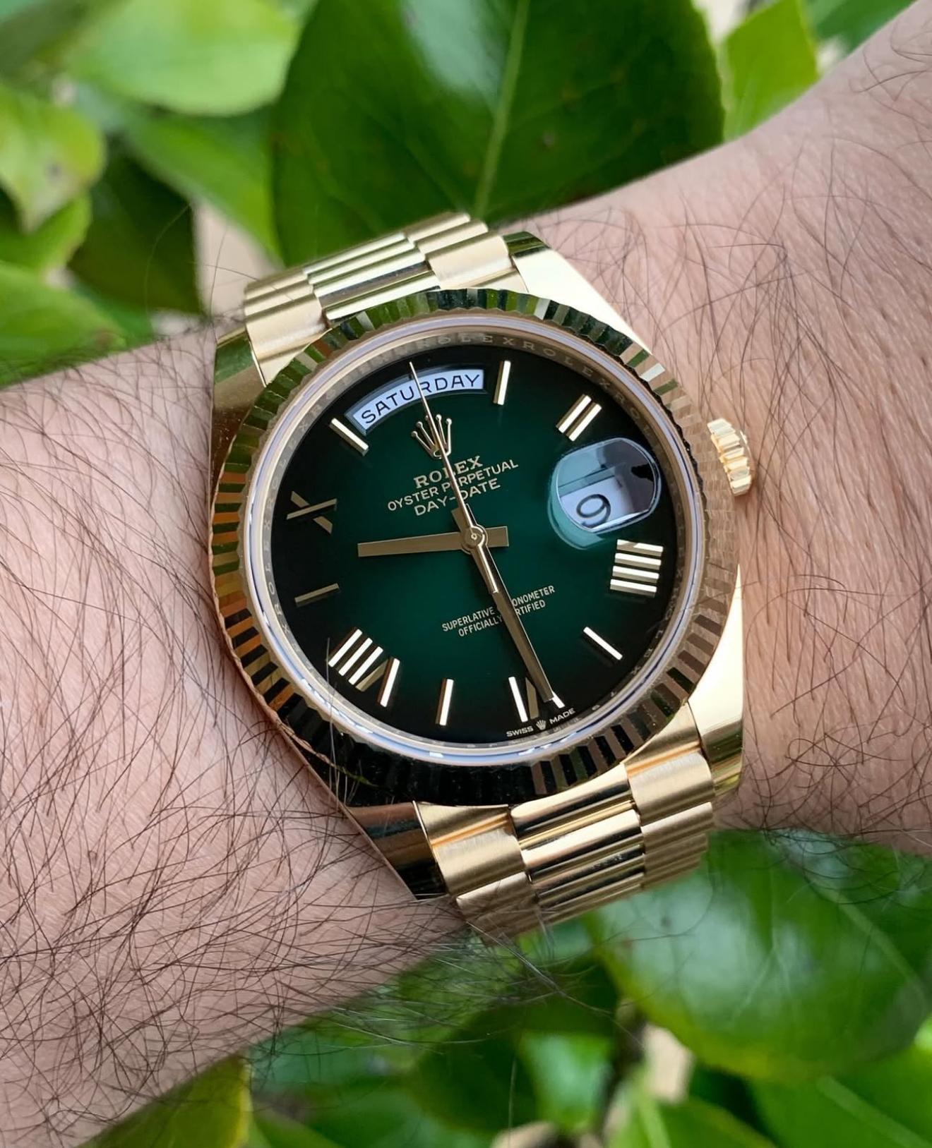ROLEX DAY DATE Green Ombre Dial (Full Kit)