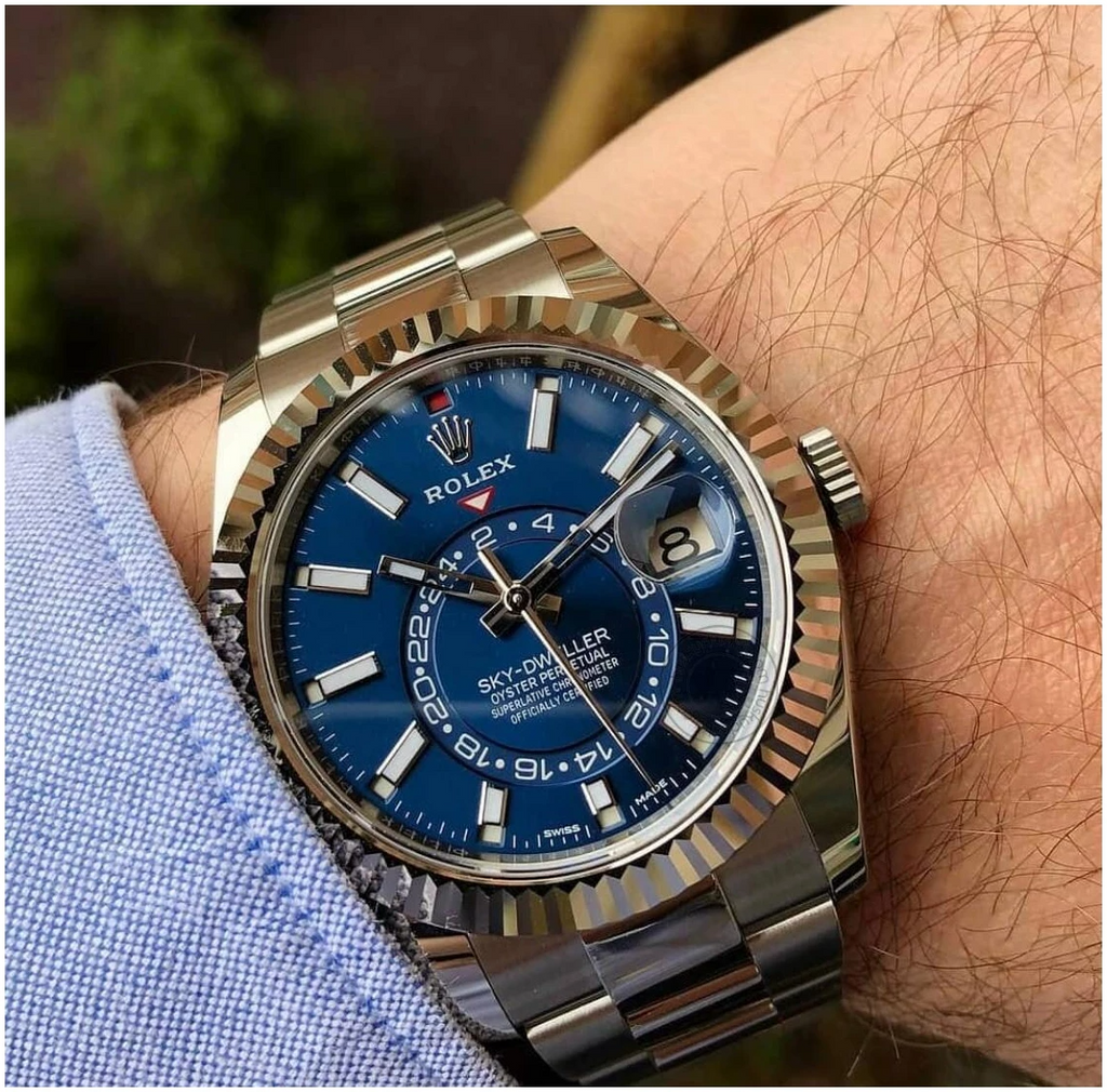 ROLEX SKY DWELLER -  SILVER Blue