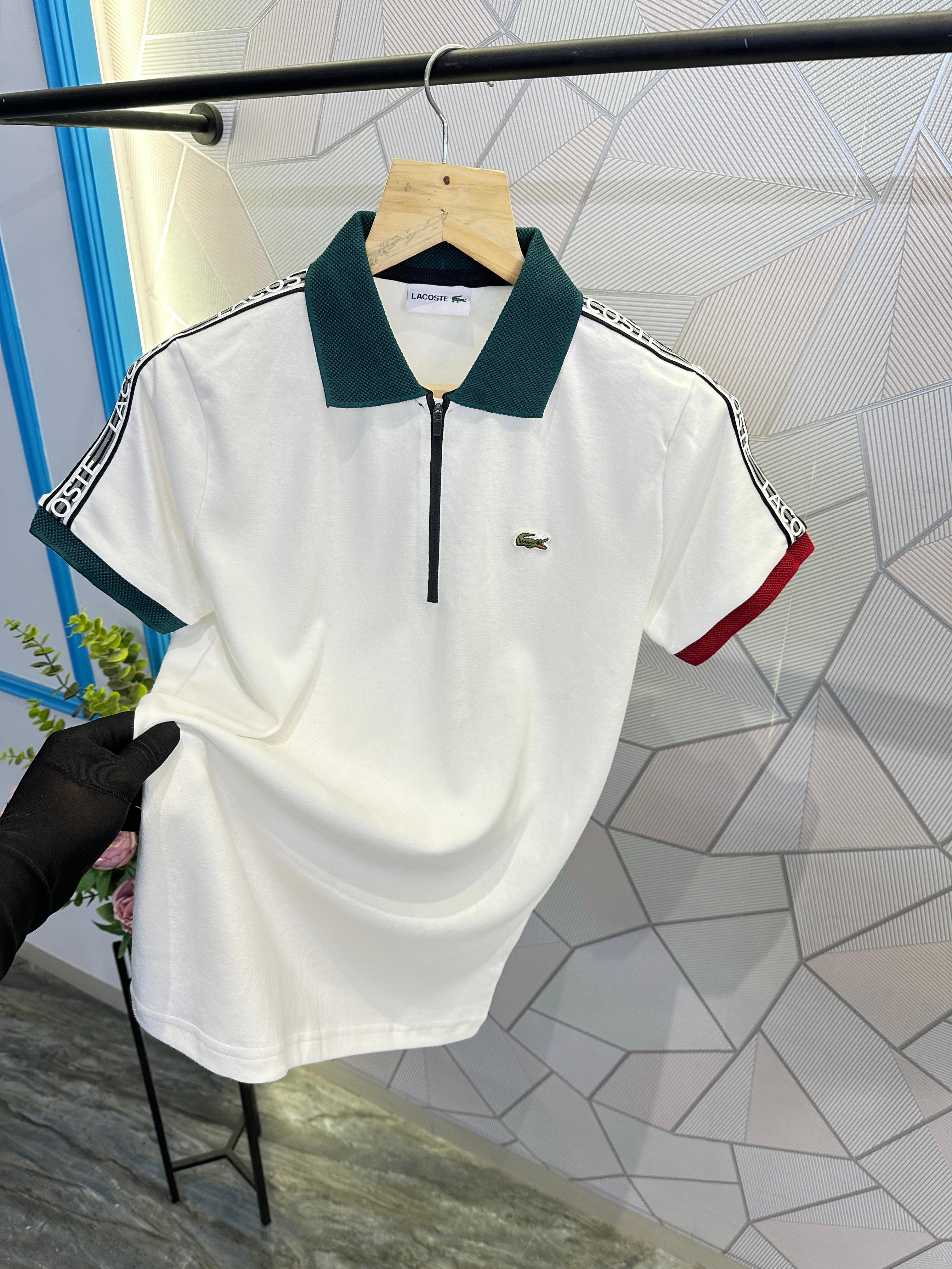 LACOSTE PREMIUM QUALITY WHITE POLO LC