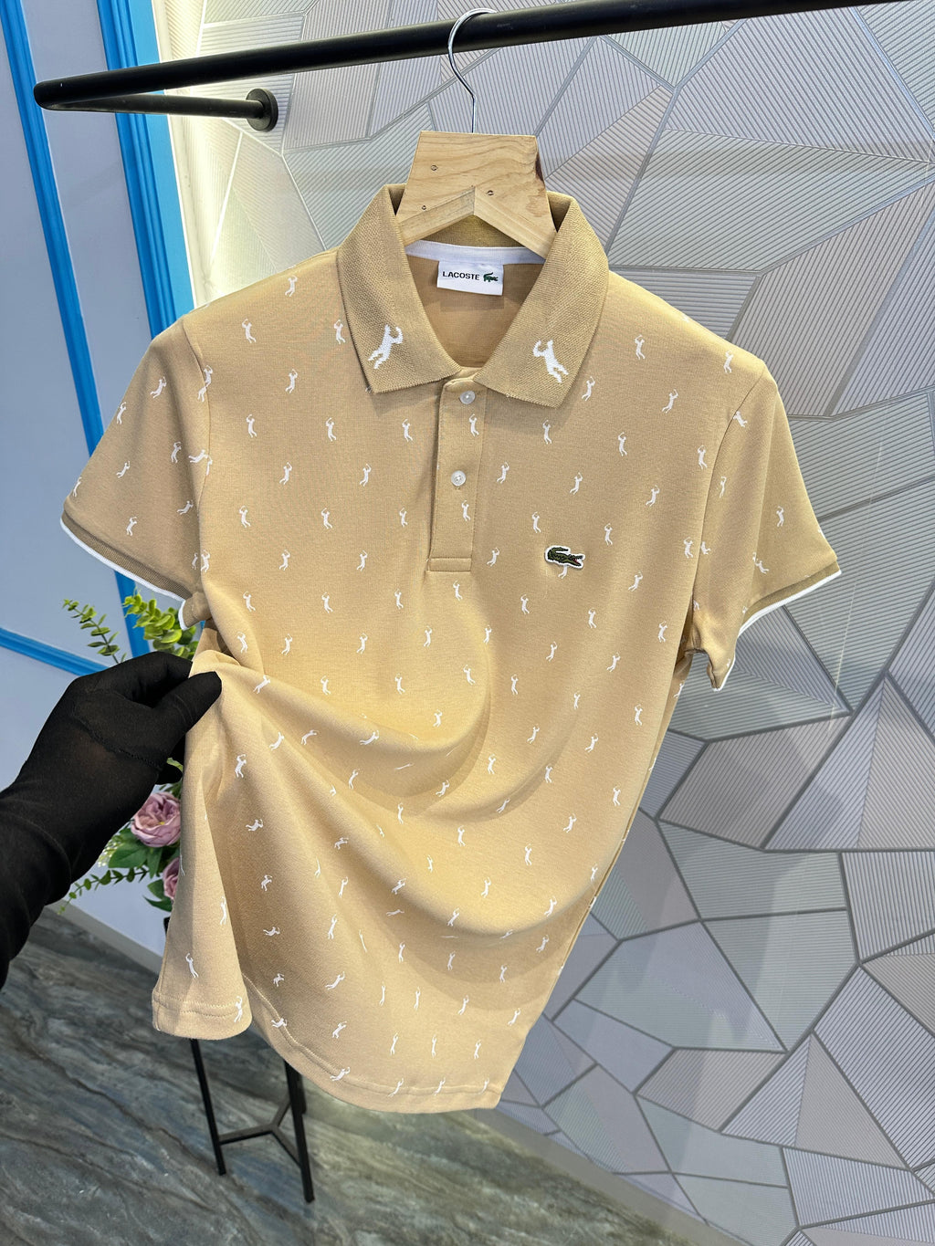LACOSTE PREMIUM QUALITY BEIGE POLO LC