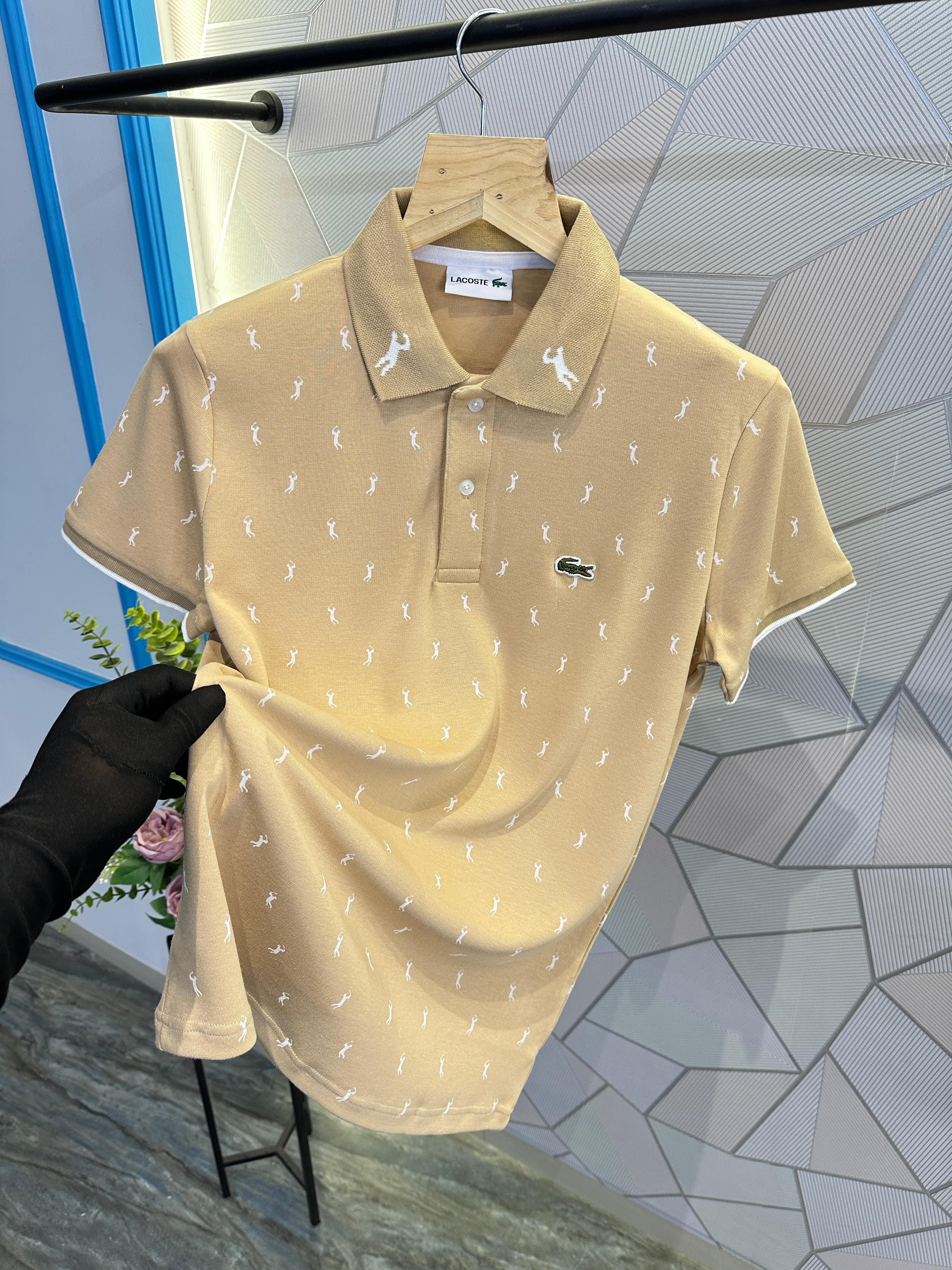 LACOSTE PREMIUM QUALITY BEIGE POLO LC