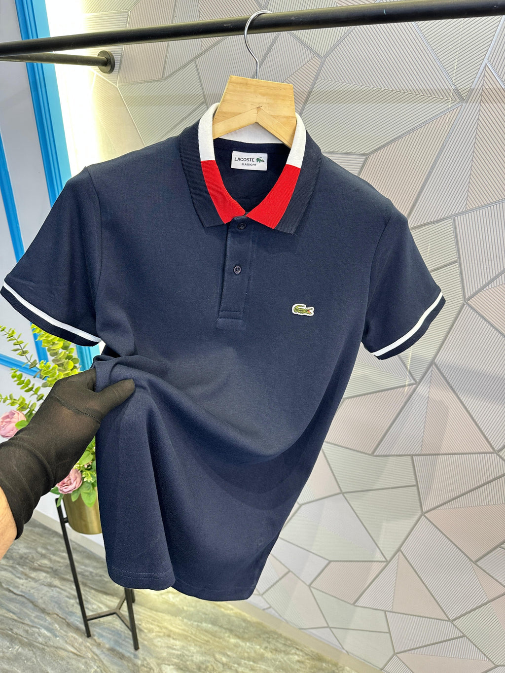 LACOSTE PREMIUM QUALITY NAVY BLUE POLO LC