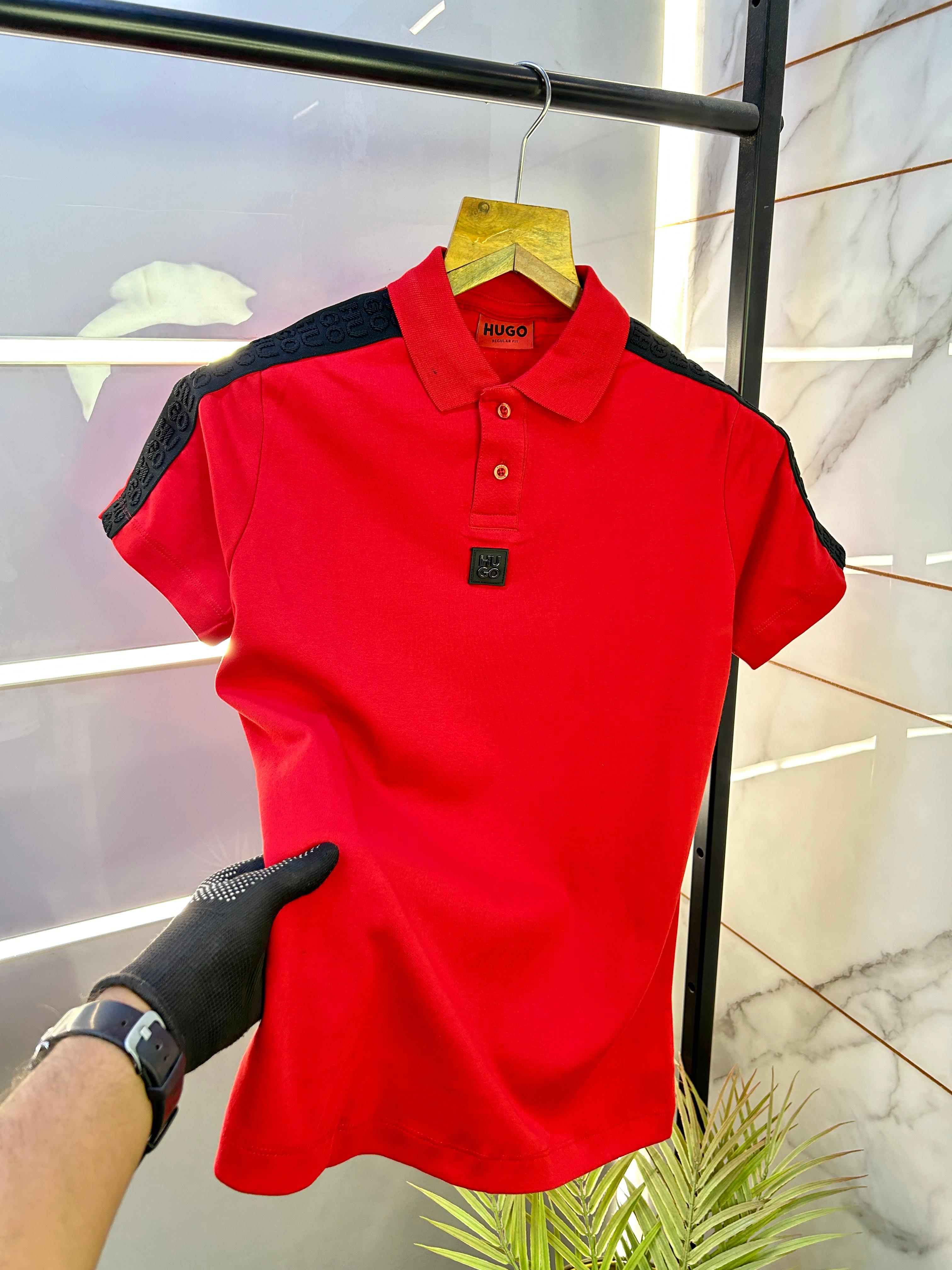 HUGO BOSS RED IMPORTED POLOS H1