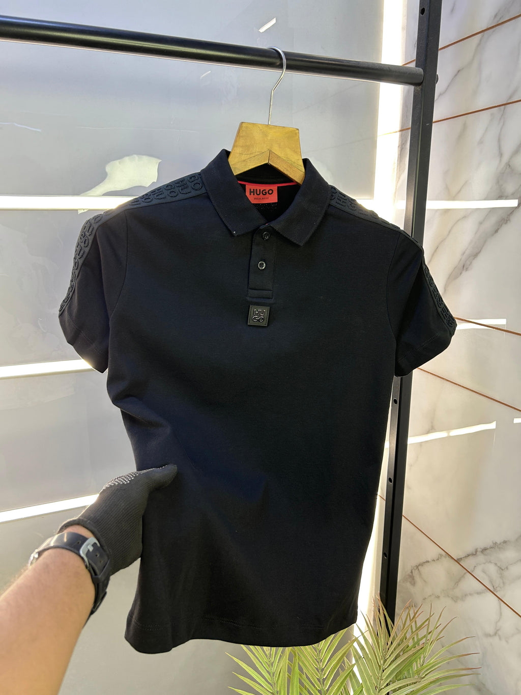 HUGO BOSS JET BLACK IMPORTED POLOS H1